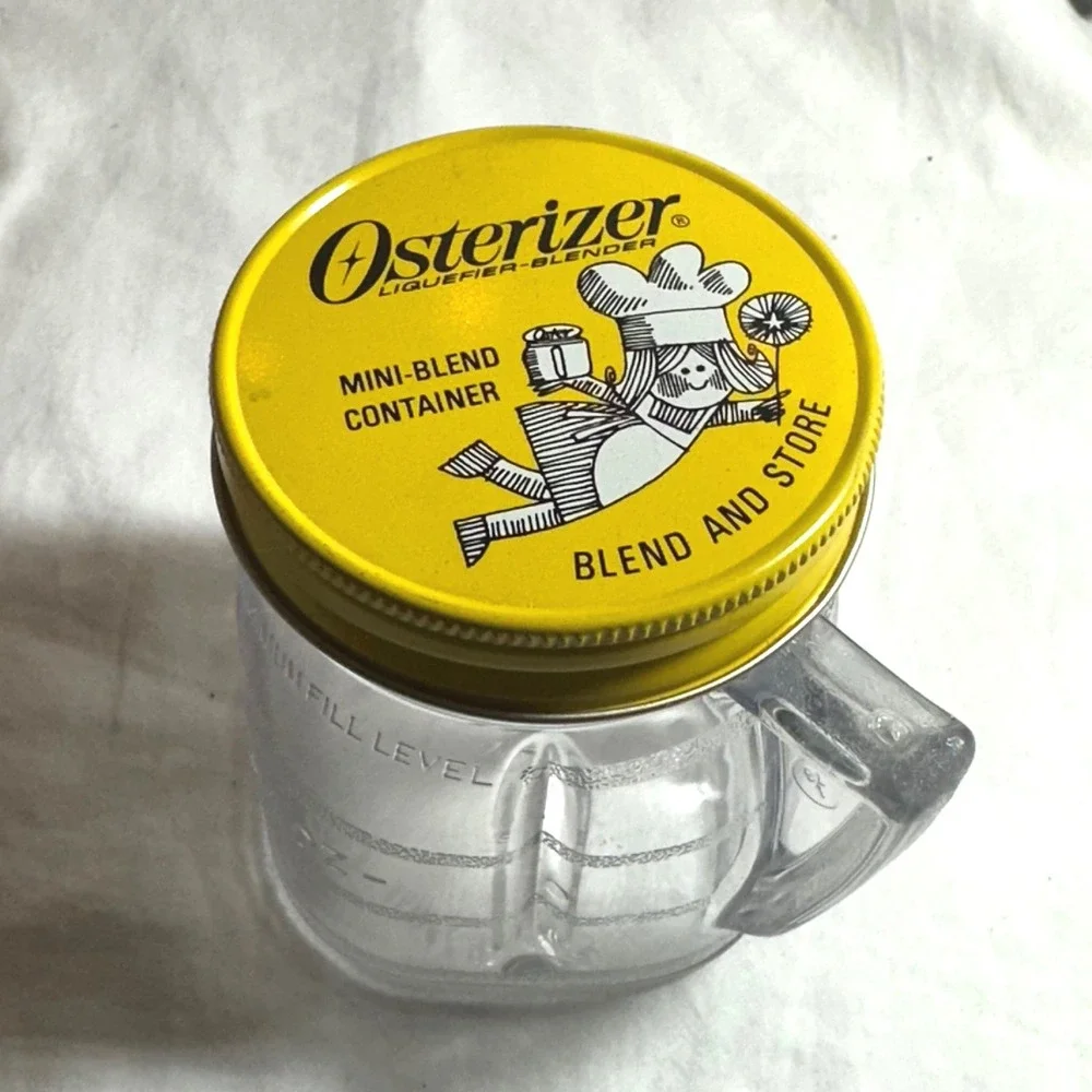 Osterizer Mini-Blend Container 4oz Clear Excellent Set of 2 With Lids
